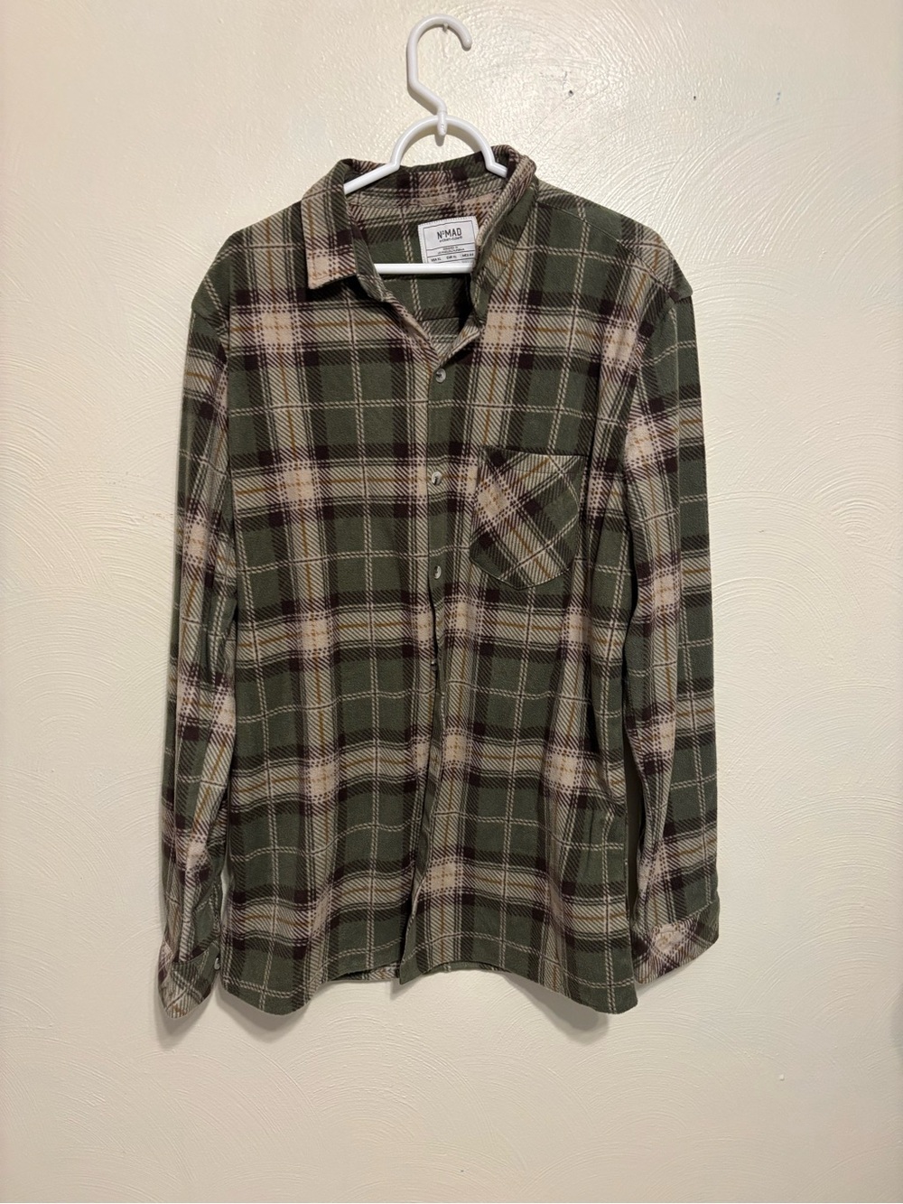 N°MAD Craft + Flow Green Plaid Fleece Flannel Shirt Jacket XL - Picture 1 of 8